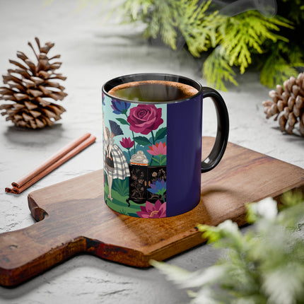 The Lady Of The Lotus Garden Colorful Mugs – Art Deco Botanical Elegance