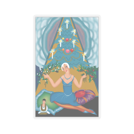 Art Deco Christmas Elegance Kiss-Cut Stickers (4 Sizes)