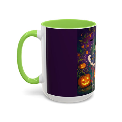 🎭🎃 The Masquerade Beneath The Pumpkin Lantern Colorful Mug – Theatrical Halloween Charm