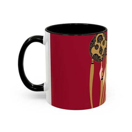 Butterfly Empress of the Crimson Pavilion Colorful Mug (11oz, 15oz) – Art Deco Beauty, Butterfly Elegance & Ornamental Style