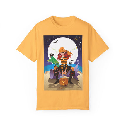 Moonlit Pirate Halloween Unisex Garment-Dyed T-shirt