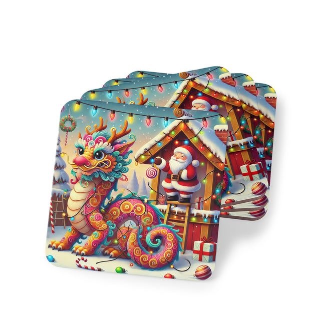 Playful Dragon's Christmas Coasters