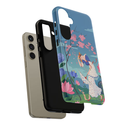 🌸☂️ The Lady Of The Falling Blossoms Phone Case – Art Deco Garden Whimsy