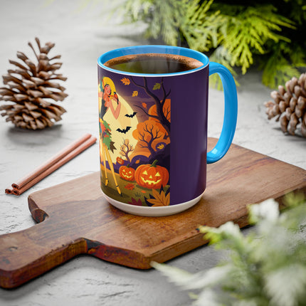 🌕🍂 Autumn Song Beneath The Harvest Moon Colorful Mug – Whimsical Halloween Charm