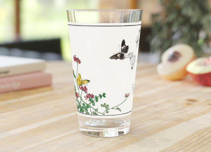 Butterflies and Flower Illustration by Morimoto Toko Glass, 16oz