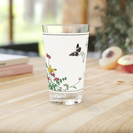 Butterflies and Flowers by Morimoto Toko Glass, 16oz