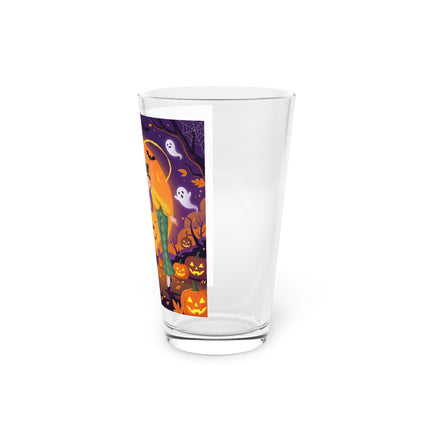 🎃🕯️ The Midnight Halloween Greeting Glass, 16oz – Vintage Halloween Charm