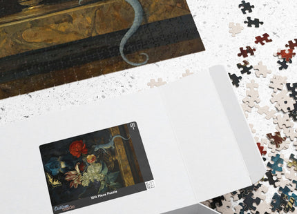 Dutch Baroque Still Life Puzzle — Tulips, Butterfly & Lizard (110–1014 pcs)