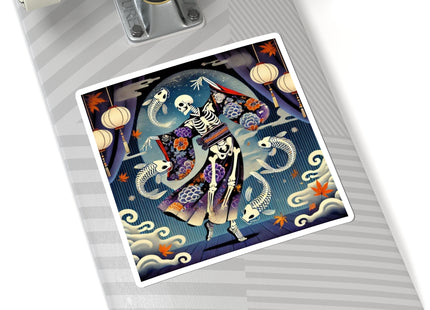 Skeleton Kabuki Performer Kiss-Cut Stickers (4 Sizes)