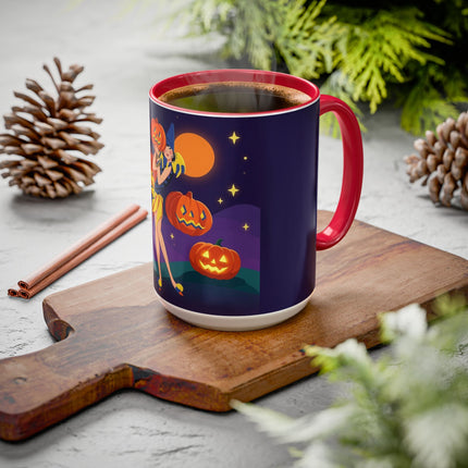 🎃🕯️ Moonlit Pumpkin Masquerade Colorful Mug – Whimsical Halloween Charm