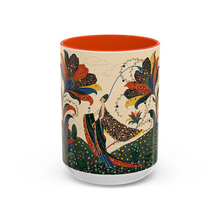 🌺🦋 The Enchanted Floral Voyage Colorful Mug – Art Deco Botanical Whimsy