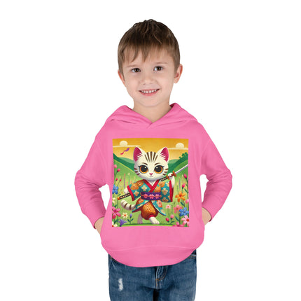 Samurai Kitten Toddler Pullover Fleece Hoodie