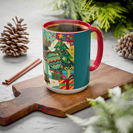 🎄✨ The Lady Of The Christmas Ornament Colorful Mug – Art Deco Holiday Fantasy
