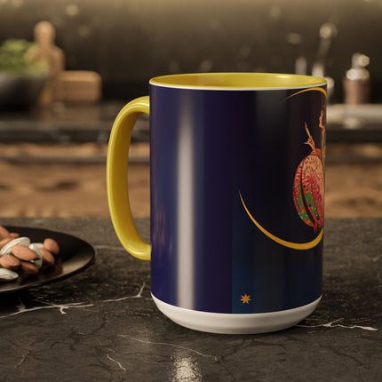 Moonlit Reflections Colorful Mug (11oz, 15oz) – Celestial Elegance, Art Deco Beauty & Dreamy Style