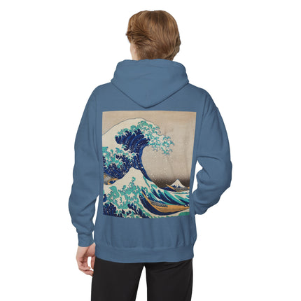 The Great Wave off Kanagawa by Katsushika Hokusai Unisex Garment-Dyed Hoodie