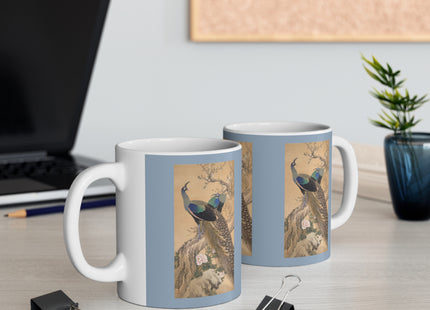 A Pair of Peacocks in Spring by Imao Keinen Ceramic Mug 11oz