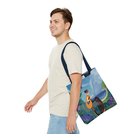 🌊🌺 The Lady Of The Seaside Garden Tote Bag – Art Deco Coastal Fantasy