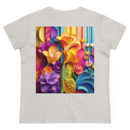 The Graceful Freesia Women's Midweight Cotton Tee