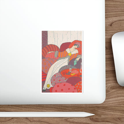 Les Coussins by Georges Lepape Die-Cut Stickers (5 Sizes)