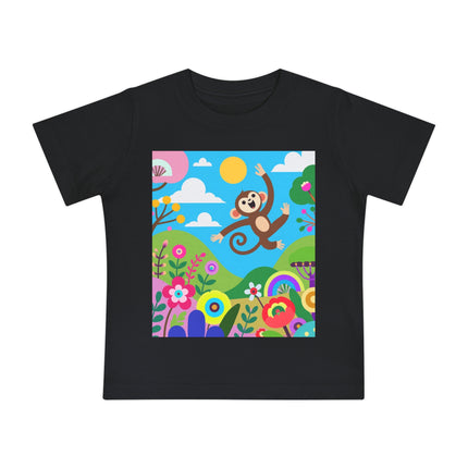 Playful Young Monkey Baby T-Shirt – A World of Joyful Adventure