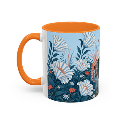 🎨💙 The Enchanted Garden Artist Colorful Mug – Art Deco Floral Whimsy