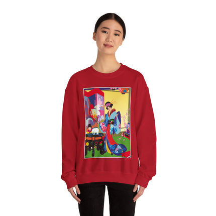 A Timeless Journey by Umberto Brunelleschi Heavy Blend™ Crewneck Sweatshirt