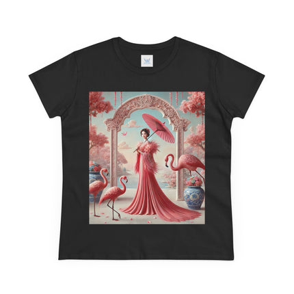 Petals, Porcelain, and Flamingos Cotton Tee