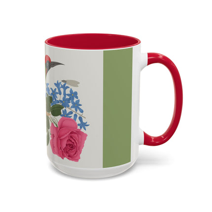 Woodpecker & Rose Colorful Mugs – Vibrant Spring & Bold Beauty