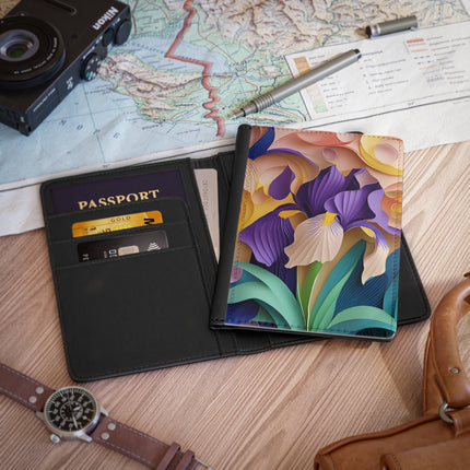 The Elegant Iris Flower Passport Cover