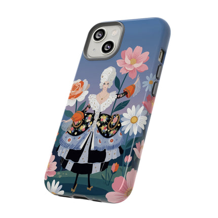 🌸🎀 The Grand Floral Promenade Phone Case – Art Deco Fashion Fantasy