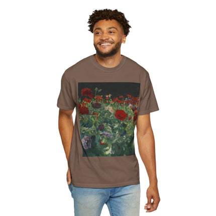 Poppies (A Study of Poppies for Carnation, Lily, Lily, Rose) by John Singer Sargent Unisex Garment-Dyed T-shirt