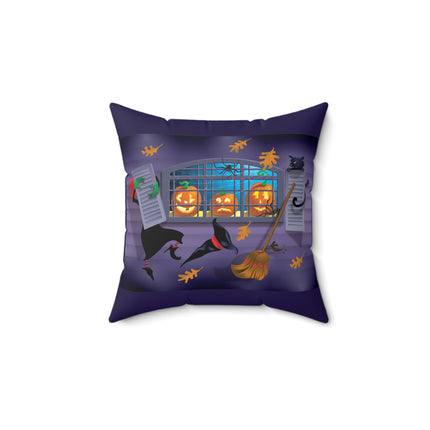Whimsical Halloween Mischief Spun Polyester Square Pillow