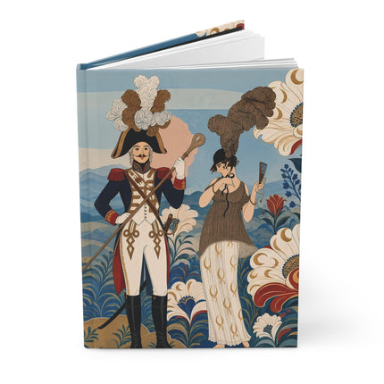 🎩🌸 The Grand Floral Promenade Hardcover Journal – Art Deco Historical Fashion Romance