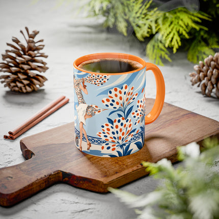 🌼🧡 The Polka Dot Wind Dancer Colorful Mug – Art Deco Fashion Whimsy