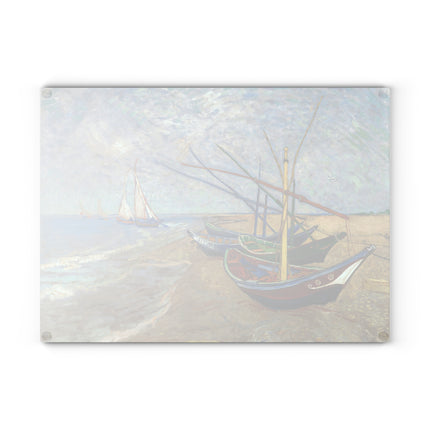 Fishing Boats by Vincent Van Gogh Glass Cutting Board