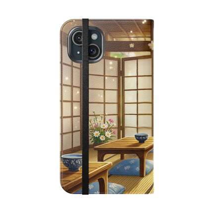 🐱🍵 Playful Kitten in the Tea Room Flip Case – Curious Charm & Cozy Whimsy