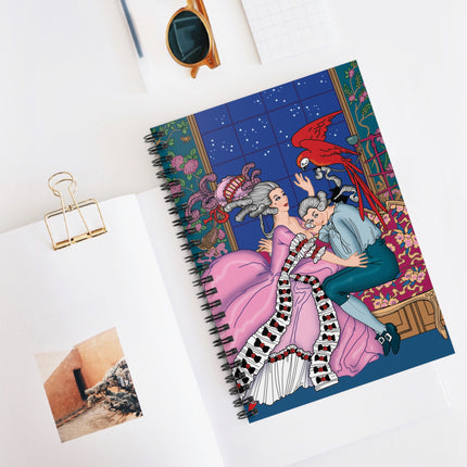 The Jealous Parrot by George Barbier Spiral Notebook - Ruled Line