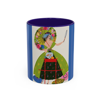 Lady with the Golden Fish Colorful Mugs – Whimsical Fashion & Playful Fantasy