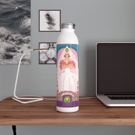 August & Peridot (from the Gem Series) by Sofia Chiostri Slim Water Bottle