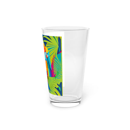 Colorful Macaws Glass, 16oz