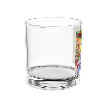 Naughty or Nice Kitten Christmas Rocks Glass, 10oz