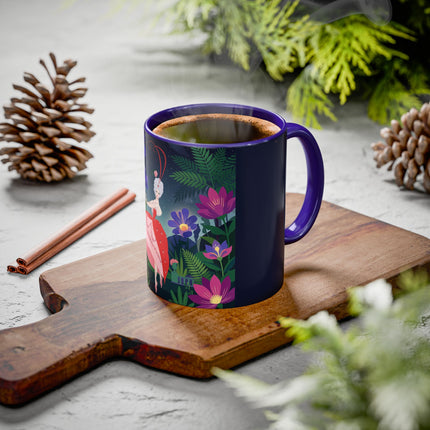 Moonlight Waltz Among The Blossoms Colorful Mugs – Art Deco Floral Enchantment