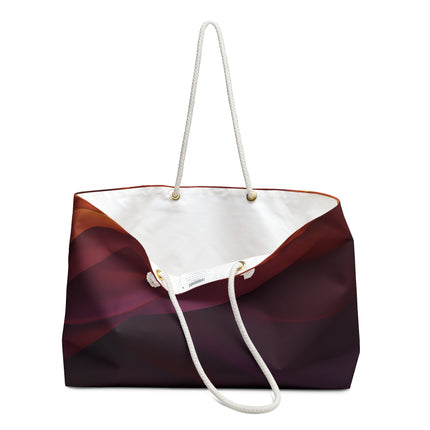 Wave Pattern with Intertwined Hues of Orange, Rose, Maroon, and Purple Weekender Bag