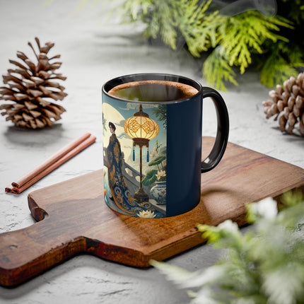 Moonlit Bridge Gentleman Colorful Mug – Imperial Serenity & Moonlit Harmony