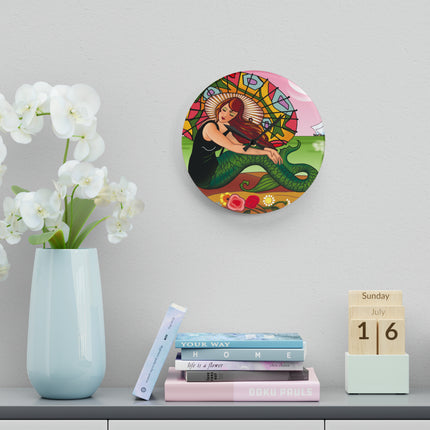 Siren Serenade by Carlo Chiostri Acrylic Wall Clock, Round and Square