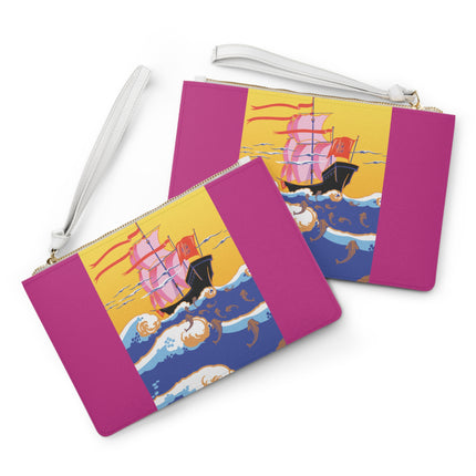 Golden Seas and Whimsical Dreams Clutch Bag