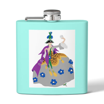 Masquerade Marquise Flask – Art Deco Glamour & Carnival Mystique