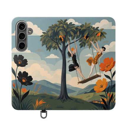 🌳🌺 The Ladies Of The Garden Swing Flip Case – Art Deco Floral Adventure