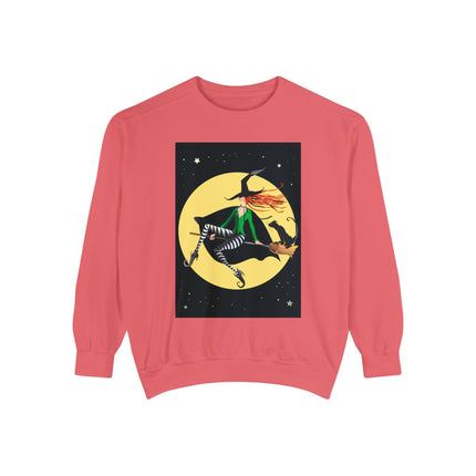 A Witch’s Moonlit Flight Unisex Garment-Dyed Sweatshirt