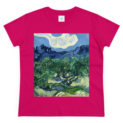 Olive Trees by Vincent Van Gogh Women's Midweight Cotton Tee